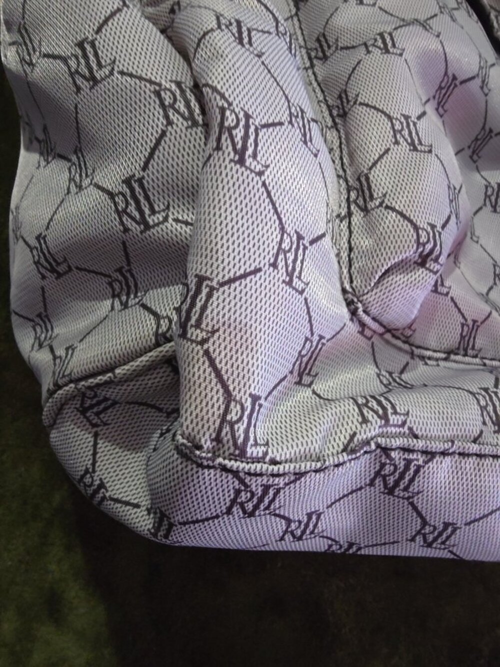 Lauren Ralph Lauren Signature Monogram Duffle Weekender Bag Lavender - Picture 4 of 7